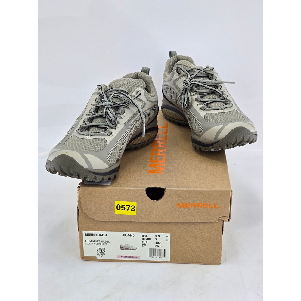 Merrell Siren Edge 3 Hiking Shoes Womens 9.5 Grey Aluminum Boulder - Excellent